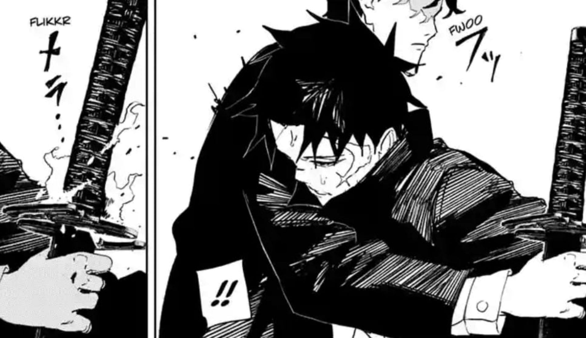 Samura catches Chihiro (Image via Shueisha)